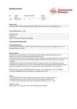 kritische prestatie indicatoren (KPI`s) gemeente Emmen