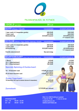 prijslijst - O2 Fitness