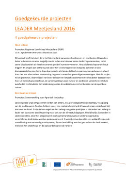 Goedgekeurde projecten LEADER Meetjesland 2016