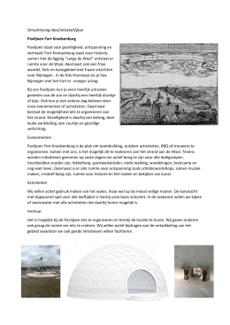 Omschrijving idee/initiatief/plan Paviljoen Fort Knodsenburg