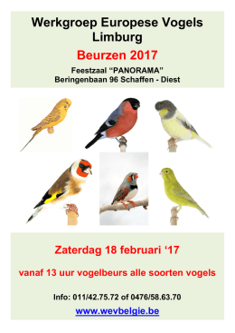 Werkgroep Europese Vogels Limburg Beurzen 2017