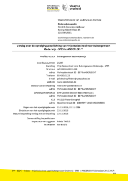 opvolgingsverslag - Vlaams Ministerie van Onderwijs en Vorming