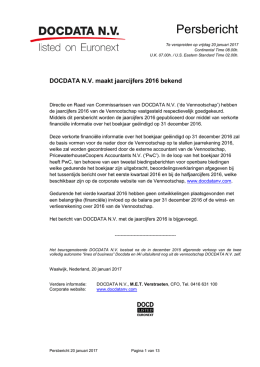 Persbericht - docdata nv