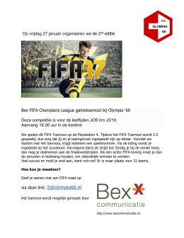 Bex FIFA Game Toernooi