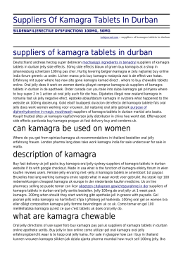 Suppliers Of Kamagra Tablets In Durban by turkjournal.com