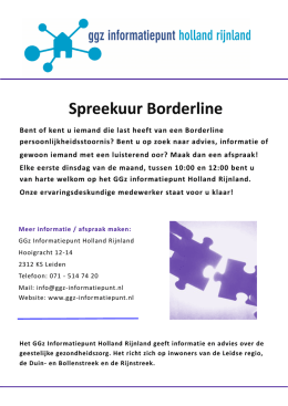 Spreekuur Borderline - GGZ Informatiepunt Holland Rijnland