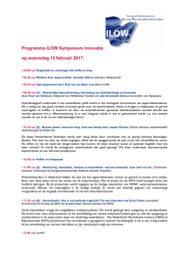 Programma ILOW Symposium Innovatie op woensdag 15