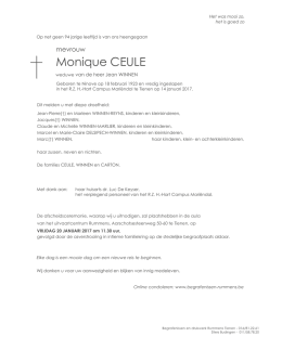 Monique CEULE - Begrafenissen Rummens