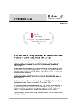 PERSMEDEDELING Roularta Media Group ontvangt als eerste
