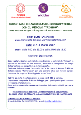 Corso base di Agricoltura Trinium Loreto 3-5 Marzo 2017