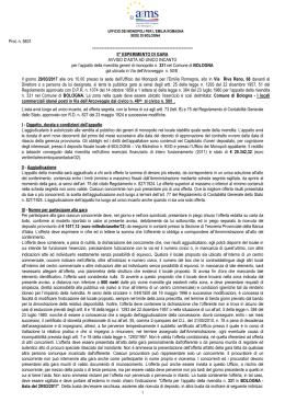 II esperimento avviso d`asta ad unico incanto per l`assegnazione