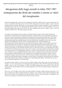 abrogazione delle leggi razziali in italia 1943 1987 reintegrazione