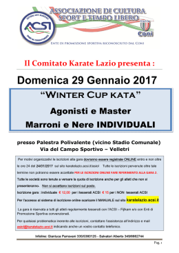 Comunicato Winter Cup Kata 2017