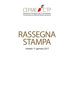 VisualizzaRassegna stampa 17 gennaio 2017