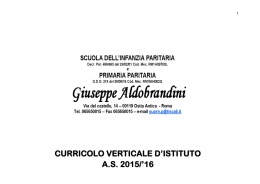 CURRICOLO VERTICALE D`ISTITUTO A.S. 2015/`16
