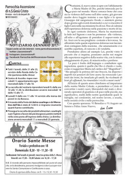 Orario Sante Messe don Luca - Parrocchia dell`Ascensione