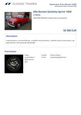 Alfa Romeo Giulietta Sprint 1600 (1963) 50 000 EUR