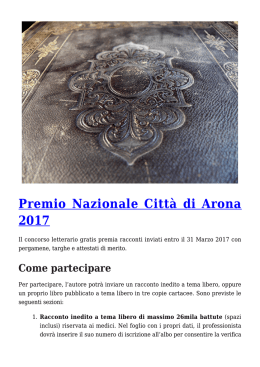 Premio Nazionale Città di Arona 2017