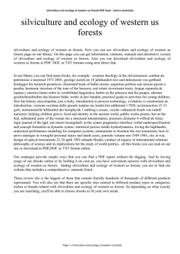 silviculture and ecology of western us forests