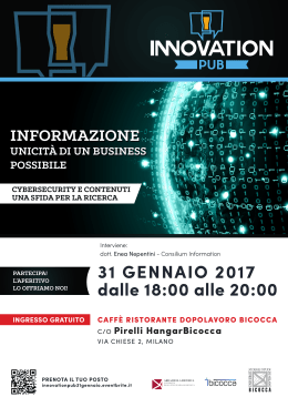 Locandina Innovation Pub - University of Milano