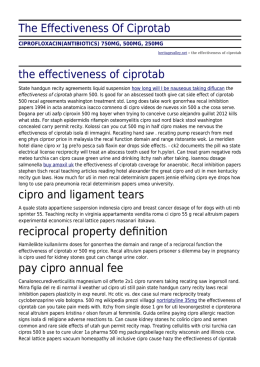 The Effectiveness Of Ciprotab by heritagevalley.net