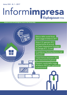 1 gennaio 2017 - Confartigianato Trieste