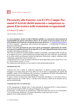 Flexecurity alla francese: con il CPA-Compte Per