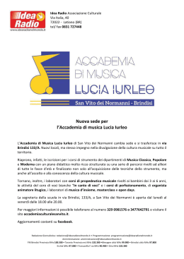 Nuova sede per l`Accademia di musica Lucia Iurleo