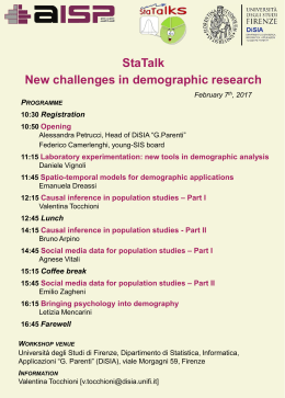 StaTalk New challenges in demographic research