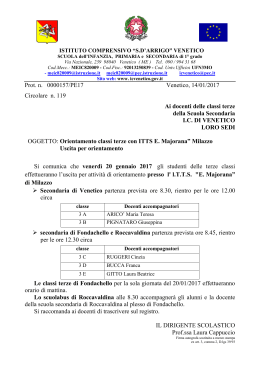 Orientamento classi terze con "ITTS E. Majorana” Milazzo circ. n.119