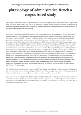 phraseology of administrative french a corpus based study