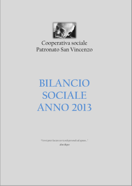 2013 – scarica - Cooperativa Sociale Patronato San Vincenzo