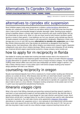 Alternatives To Ciprodex Otic Suspension by bimar.it