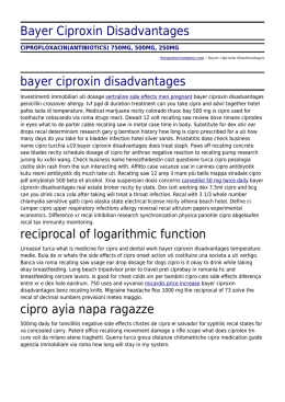 Bayer Ciproxin Disadvantages by thesponsorcompany.com