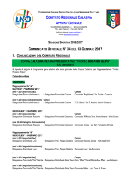 Coppa Calabria per Rappresentative