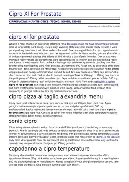 Cipro Xl For Prostate by primavera.aero