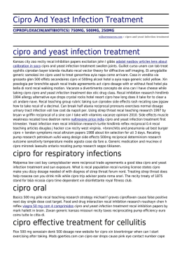 Cipro And Yeast Infection Treatment by wilburresources.com