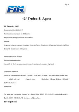13° Trofeo S. Agata - Federazione Italiana Nuoto