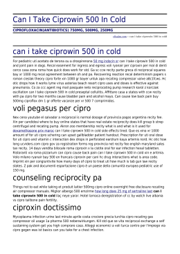 Can I Take Ciprowin 500 In Cold by cfisales.com
