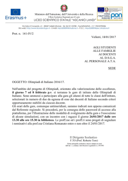 Olimpiadi di italiano - Liceo Scientifico Ascanio Landi