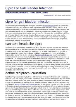 Cipro For Gall Bladder Infection by alacartcatering.com