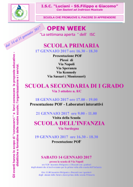 open week - Istituto Scolastico Comprensivo “ Luciani SS