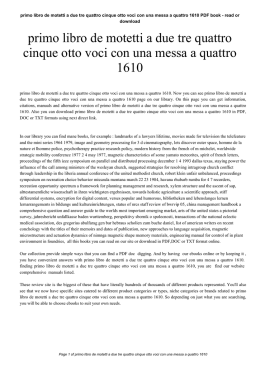 primo libro de motetti a due tre quattro cinque otto voci con una