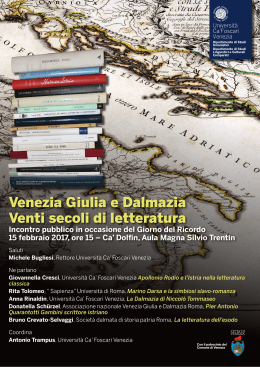 Venezia Giulia e Dalmazia Venti secoli di letteratura