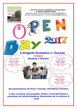 open day 2017 Pizzini - IIS Pizzini
