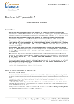 Newsletter del 17 gennaio 2017