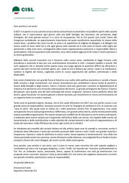 Lettera 2017 a delegati - Cisl Puglia e Basilicata