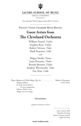 Guest Artists from The Cleveland Orchestra