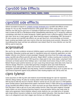 Cipro500 Side Efffects