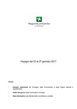 Impegni dal 23 al 27 gennaio 2017